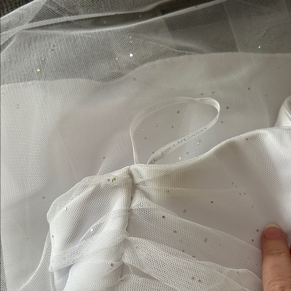 Gunne Sax Jessica McClintock Strapless White tulle glitter maxi dress - Picture 13 of 13
